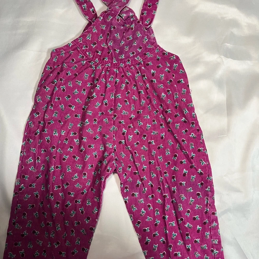 Vintage 90s Carter’s Corduroy Overalls‎ 18M Girls Floral Pink Purple